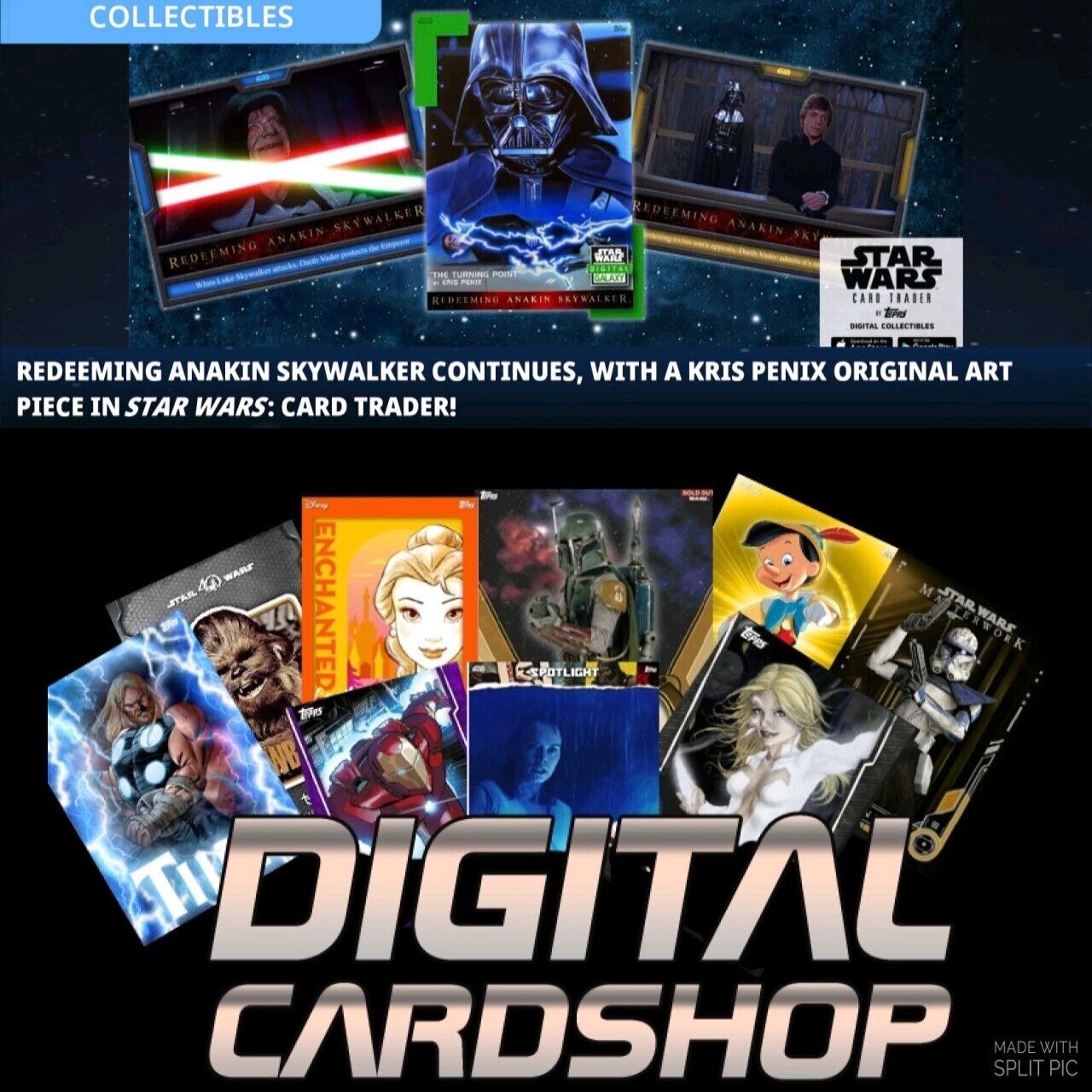 Topps Star Wars Card Trader Redeeming Anakin Digital Galaxy November Green Blue