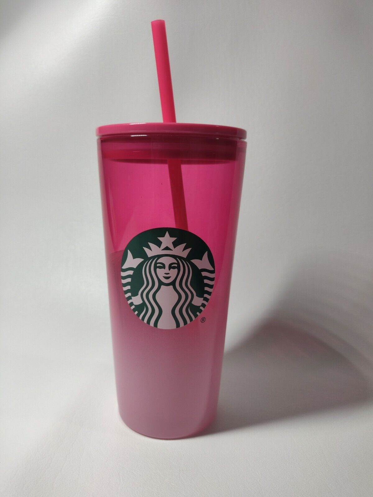 Starbucks Overseas European Pink Gradient Glass Tumbler Brand New With Tag 