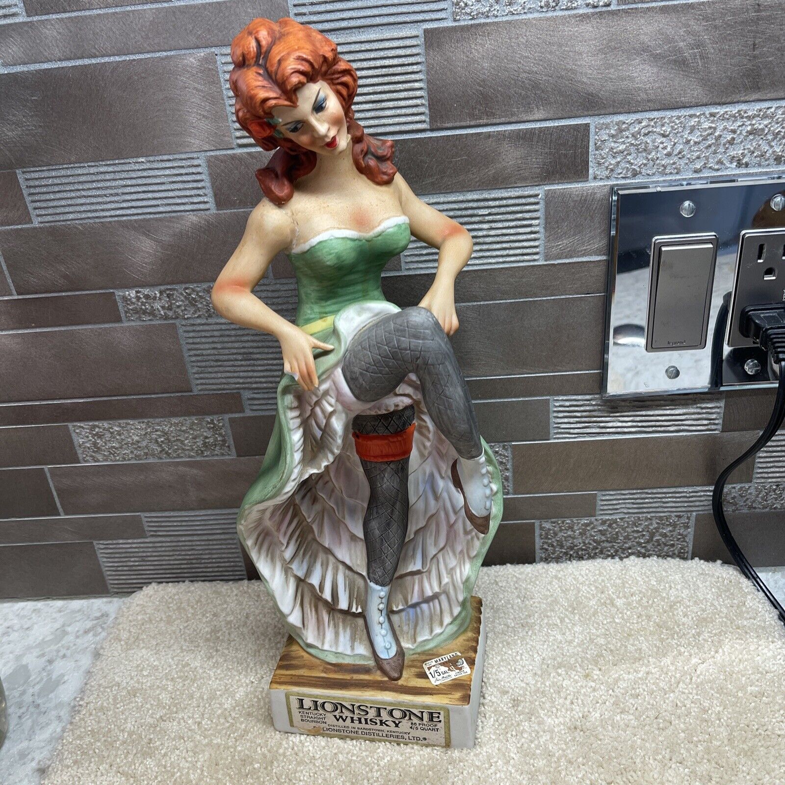 LIONSTONE WHISKEY DECANTER 'THE DANCE HALL GIRL' (empty) RARE  1973. Chipped