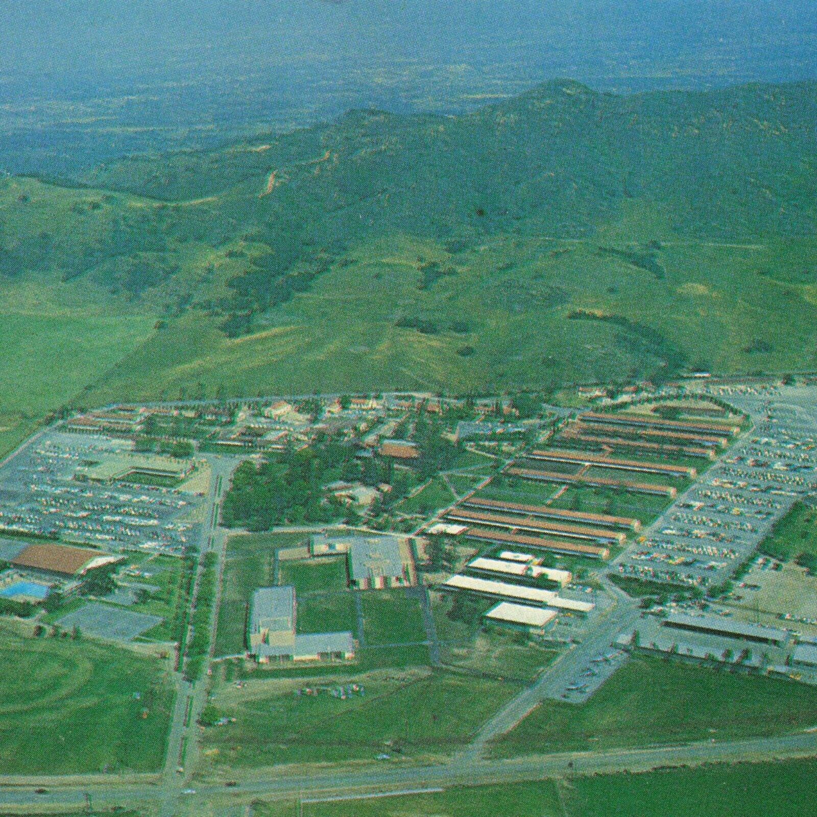 Postcard CA Walnut Mt. San Antonio College Campus Aerial View Community Mounties