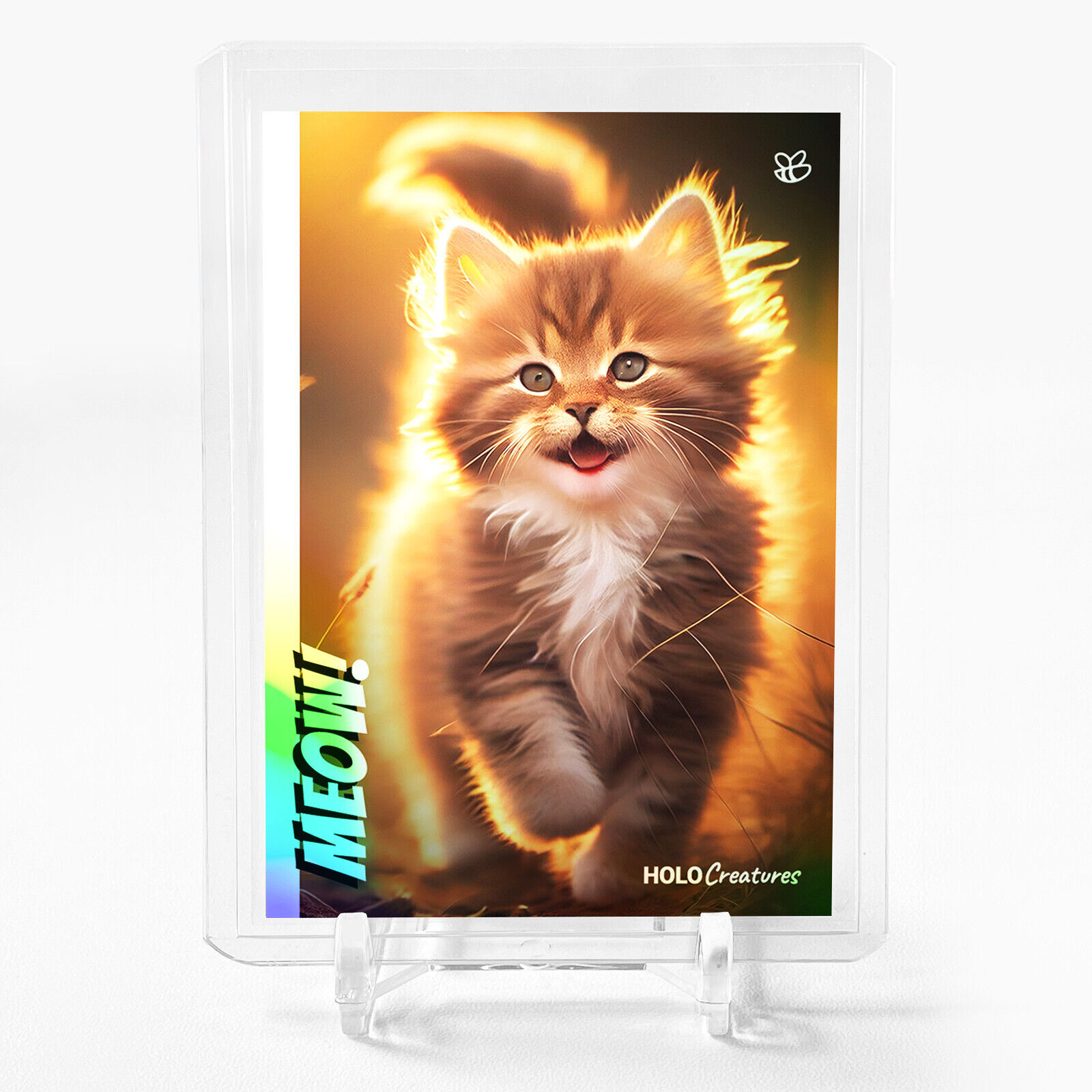 FLUFFY KITTEN Holographic Card GBC Holo Creatures #FKGH - Wow