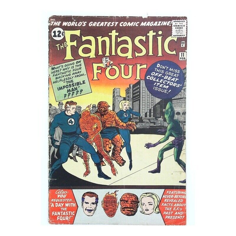 Fantastic Four (1961 series) #11 in G minus. Marvel comics [i\\(cover detached)