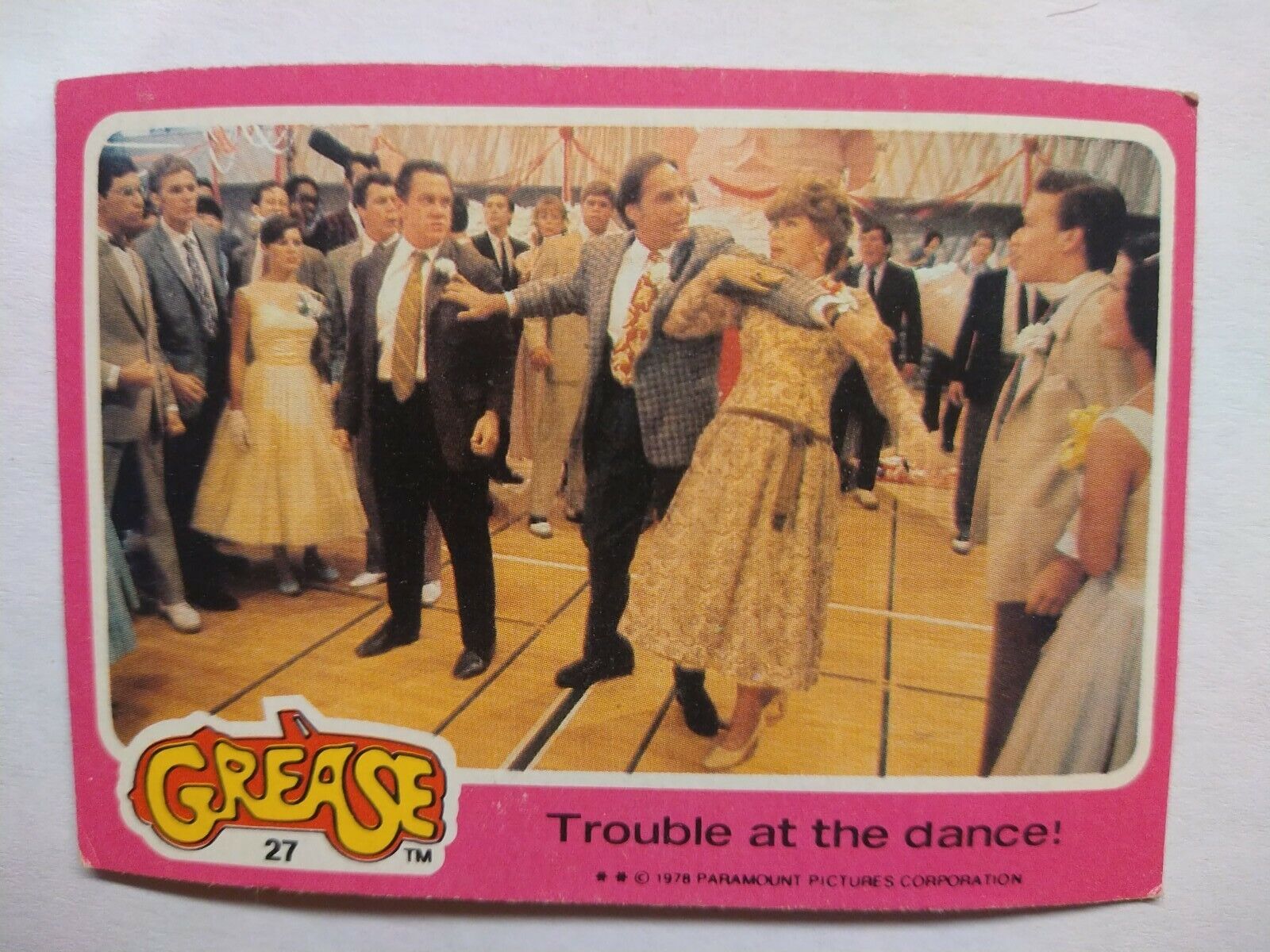1978 GREASE TRADING CARD #27 Trouble at the dance