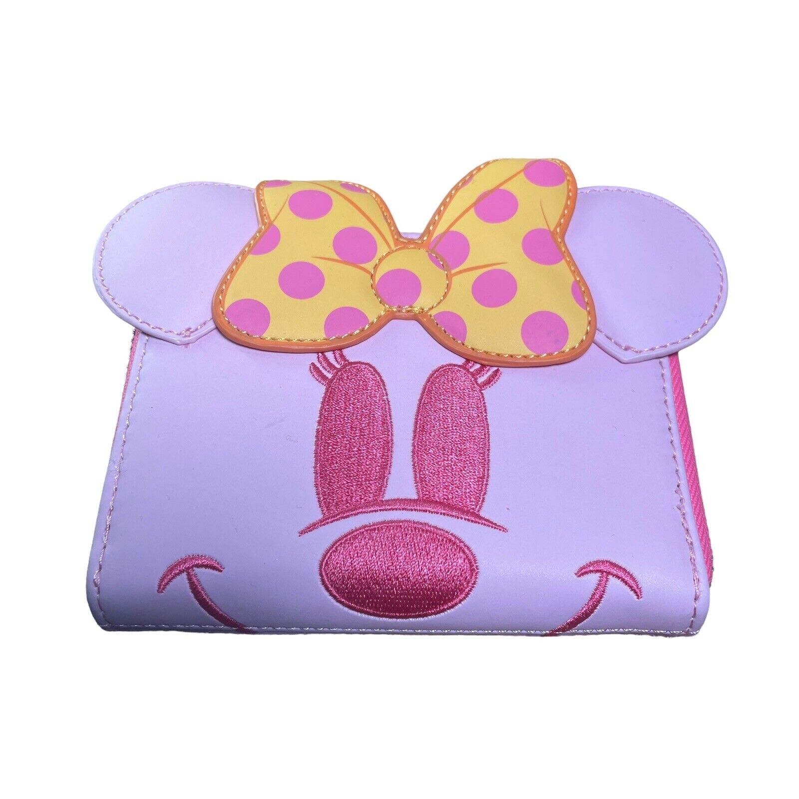 Loungefly Disney Ghost Minnie Mouse Pastel Pink Glow in the Dark Wallet NEW