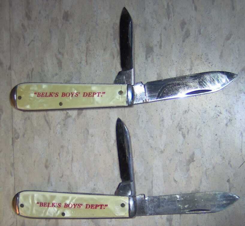 2 Knives vintage Colonial pocket knife BELK\'S BOYS\' DEPT.