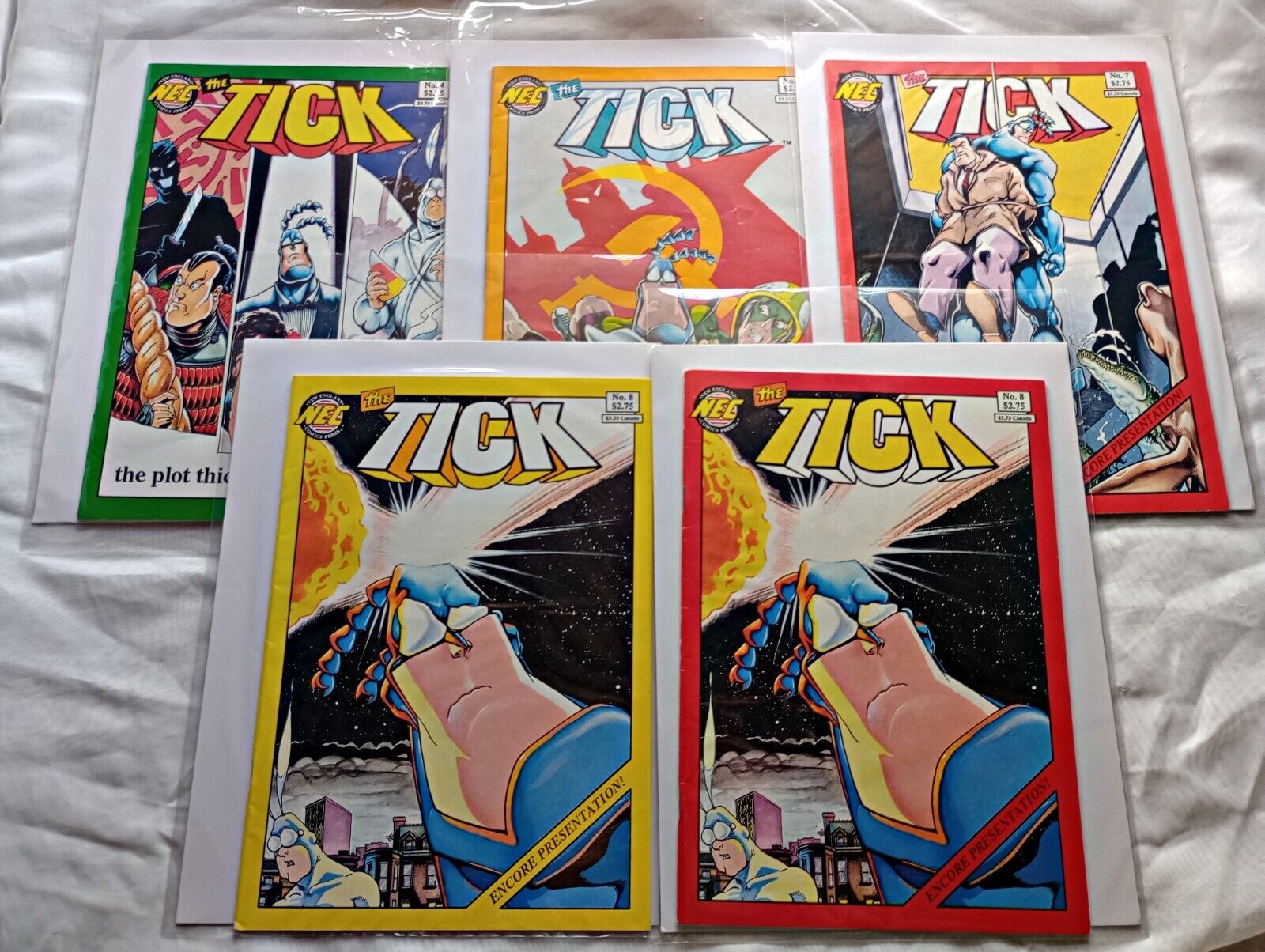 The Tick #4,6-8 New England Comics 1988