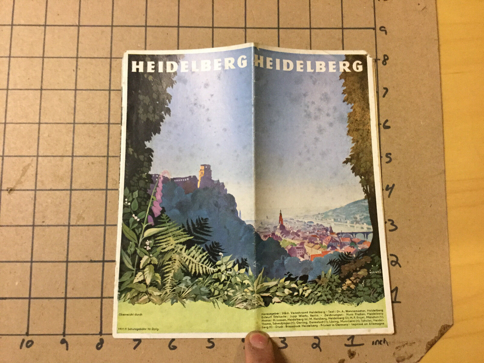 Original Vintage Brochure: HEIDELBERG - 10pgs - torn along spine - undated