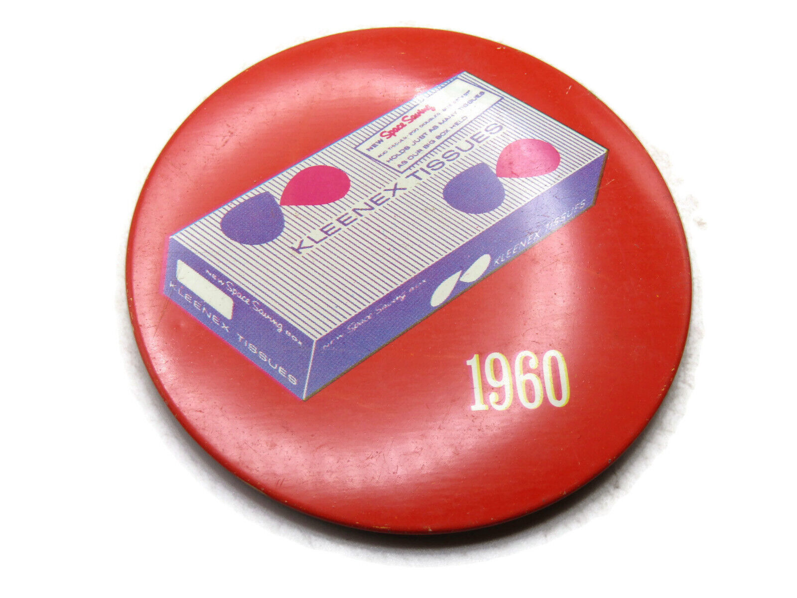 Kleenex Tissues 1960 Button Red Background
