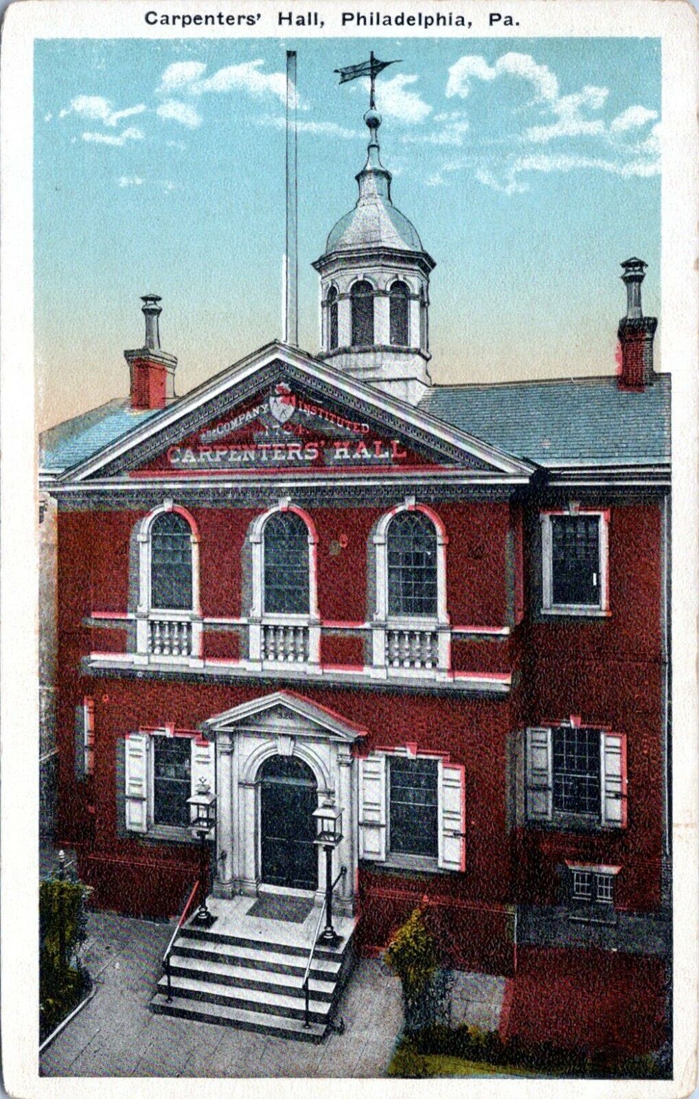 Philadelphia Pennsylvania Postcard Carpenters Hall 1915 JD
