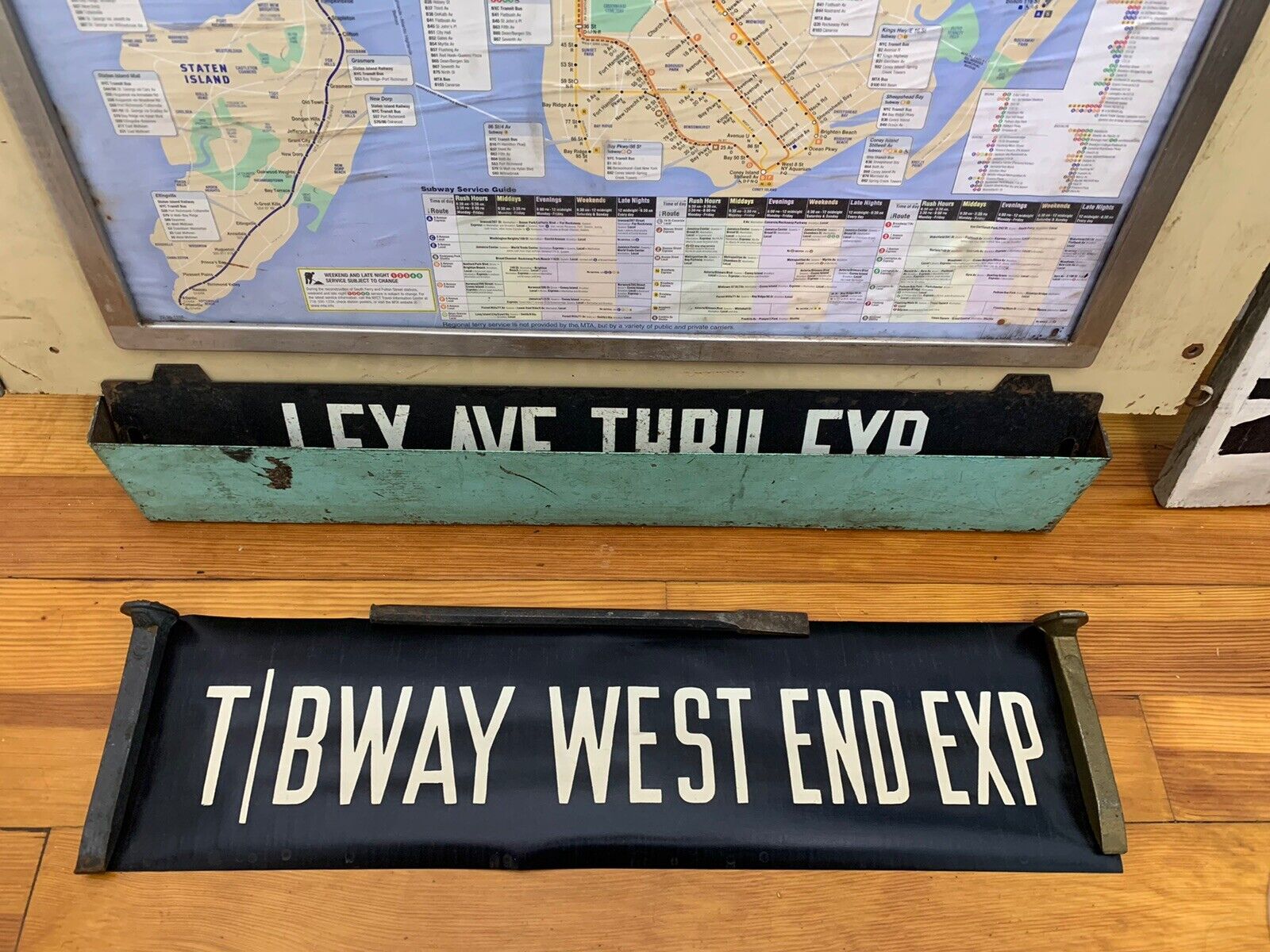 1961 NY NYC SUBWAY ROLL SIGN T BROADWAY WEST END EXPRESS CONEY ISLAND CHAMBERS