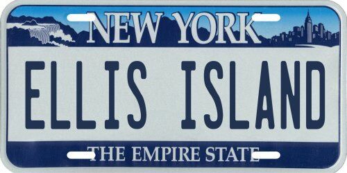 Ellis Island New York City Metal License Plate
