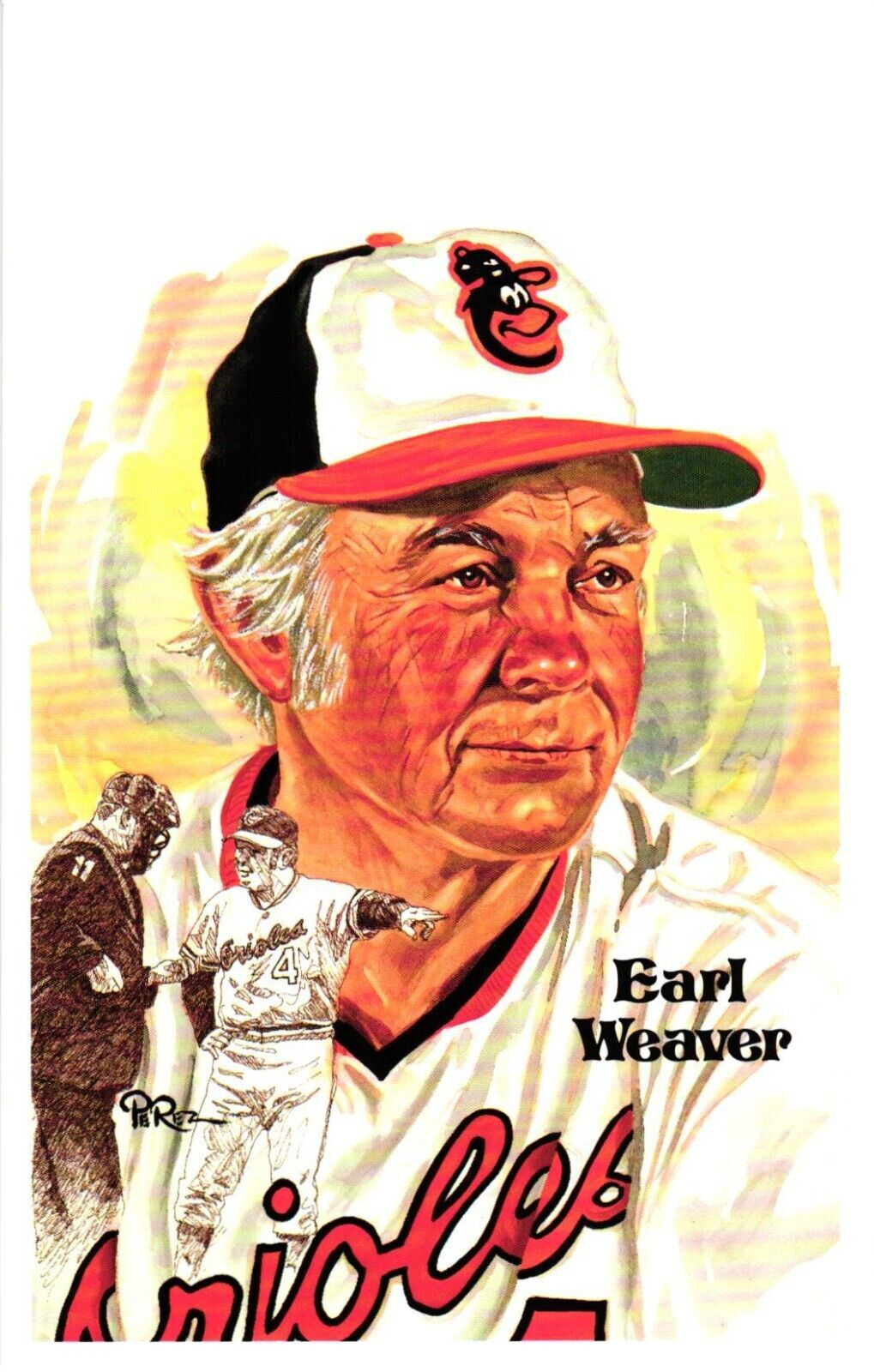 Earl Weaver 1980 Perez-Steele Baseball Hall of Fame Limited Edition Postcard