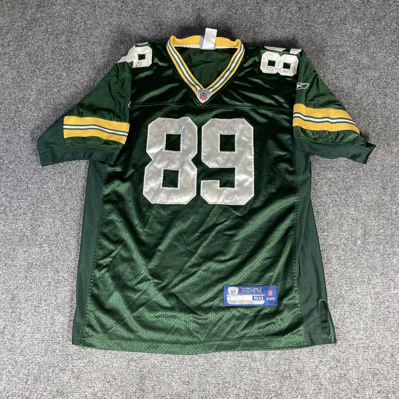 Men’s James Jones #89 Green Bay Packers Green NFL Reebok Jersey Size 50
