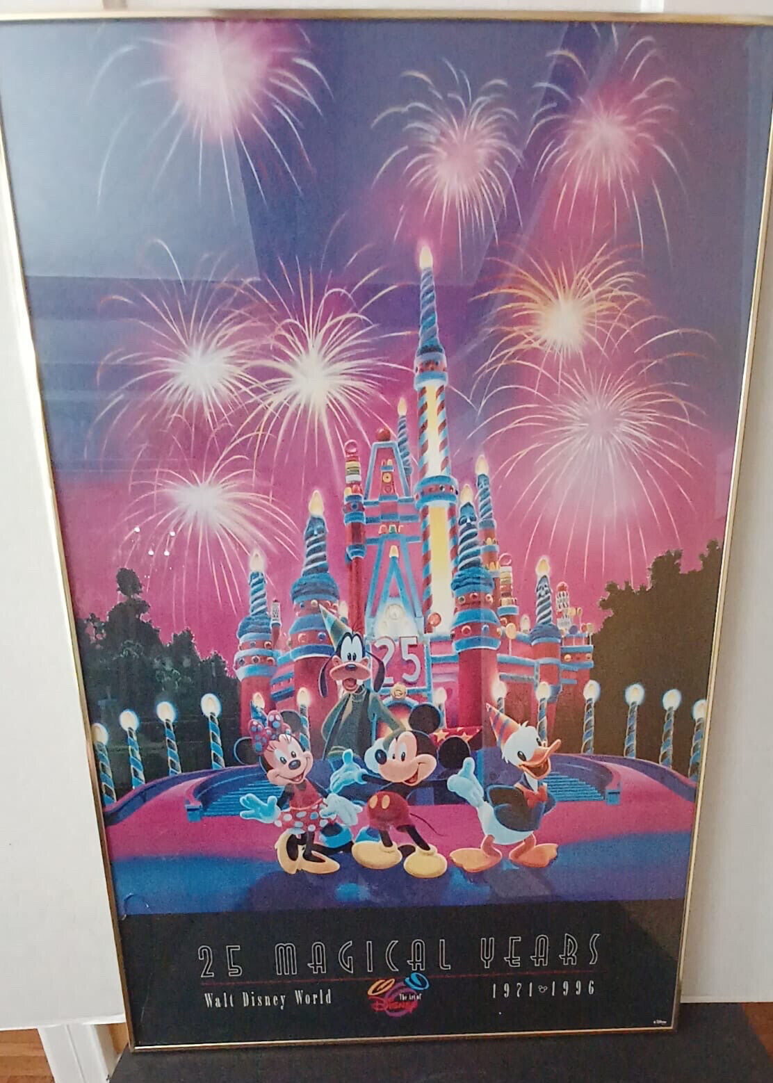 Walt Disney World Magic Kingdom 25 magical years framed poster 1971 - 1996