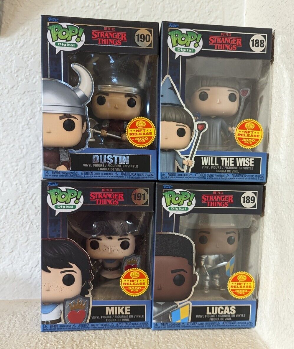 Funko Pop Digital Stranger Things Dustin Mike Will Lucas LE Exclusives