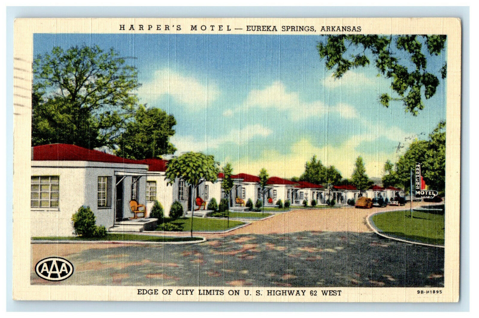 1952 Harpers Hotel, Eureka Springs Arkansas AR Unposted Vintage Postcard