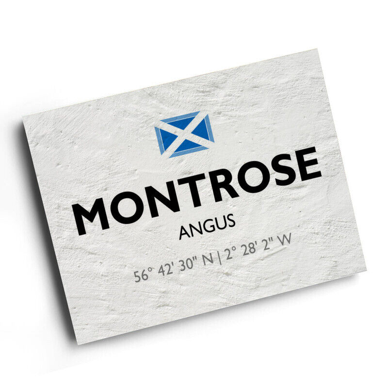 A3 PRINT - Montrose, Angus, Scotland - Lat/Long NO7157