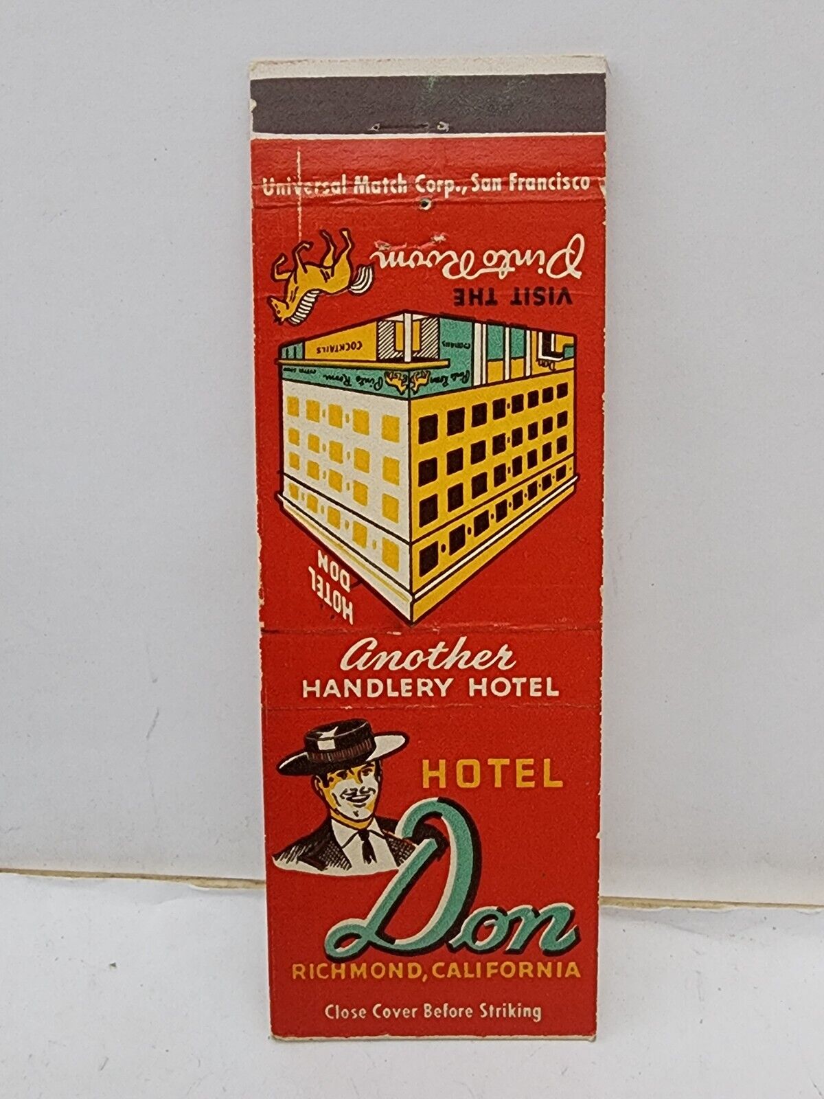 Vintage Matchbook Cover - HOTEL DON Richmond California CA Handlery Universal