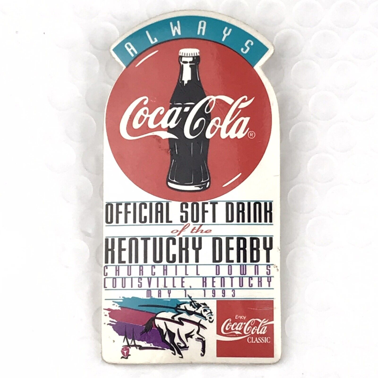 Kentucky Derby Pin Coca-Cola Vintage 119th Running 1993