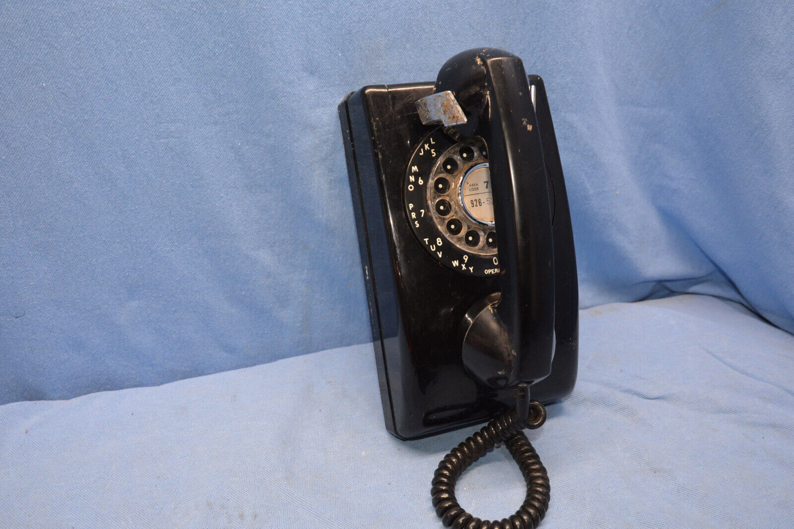 Vintage Stromberg Carlson Black 1553 1553-WI Wall Phone Rotary Untested (A0900)