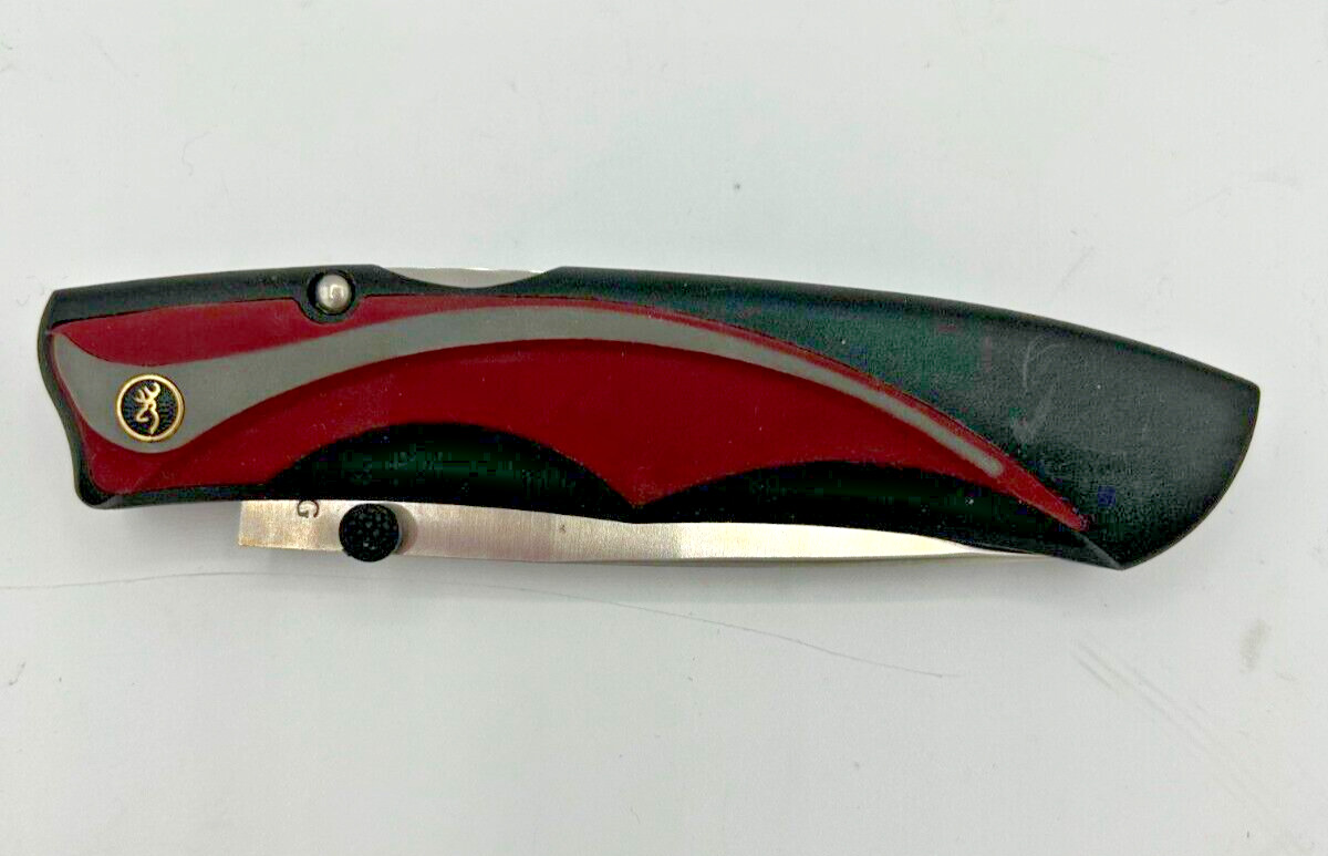 Vtg Browning 242 Sporter Hiro Seki Japan Red Folding Lockback Pocket Knife