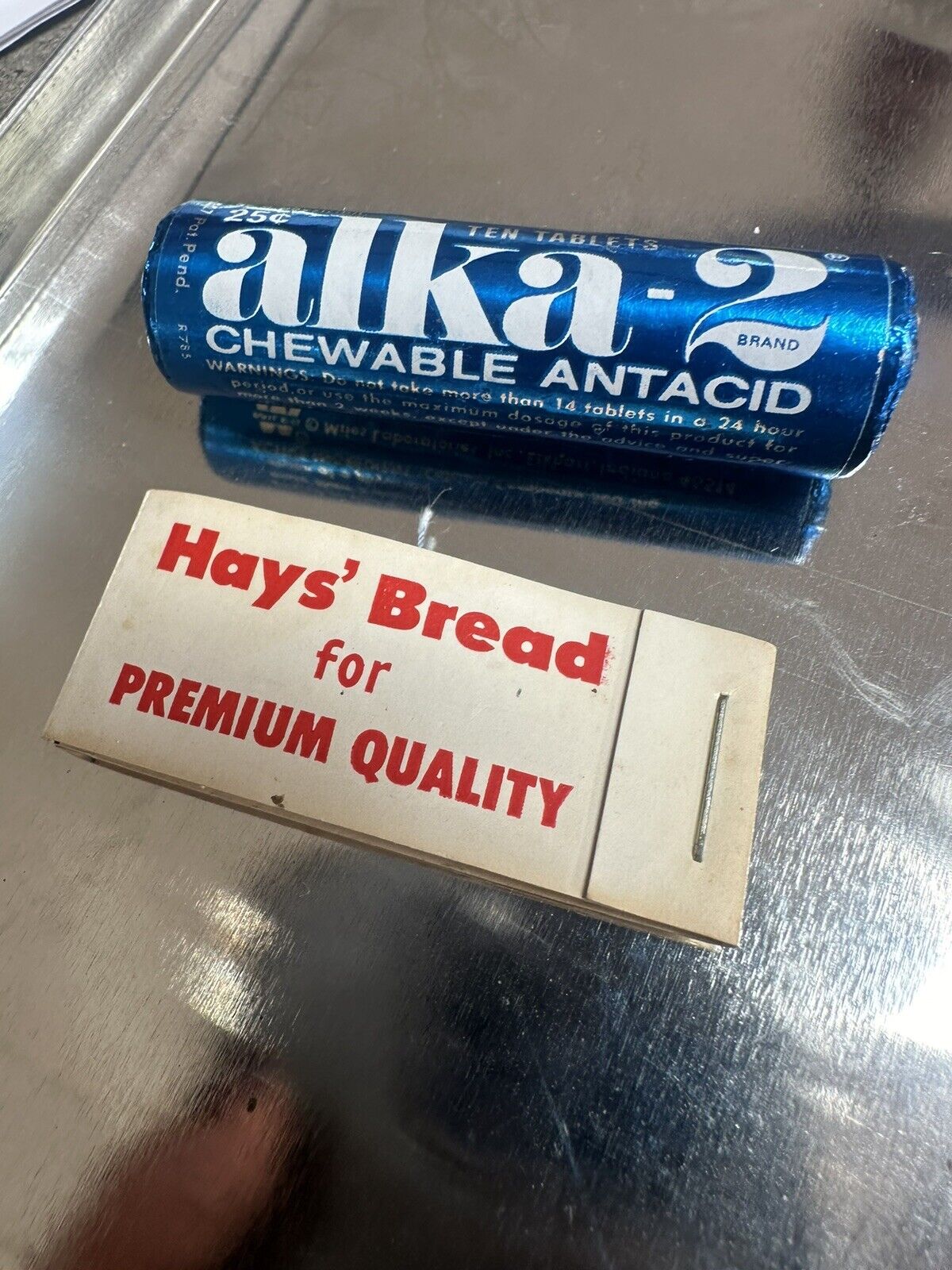 Vintage Alka 2 Quick Relief Antacid Chewable Tablet Roll  & Hay’s Bread Sewing