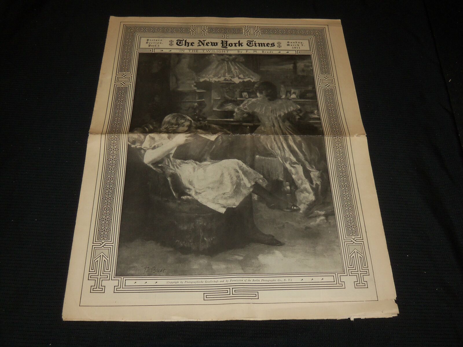 1911 MARCH 5 NEW YORK TIMES PICTURE SECTION - IN THE TWILIGHT - BREDT - NP 5633