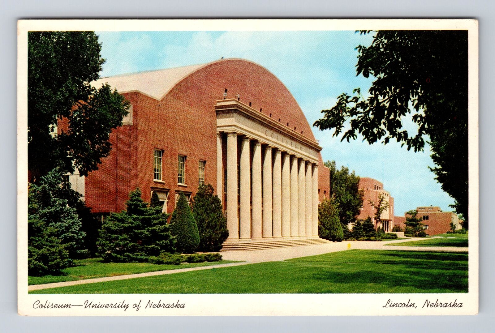 Lincoln NE-Nebraska, Coliseum, University Of Nebraska, Antique Vintage Postcard