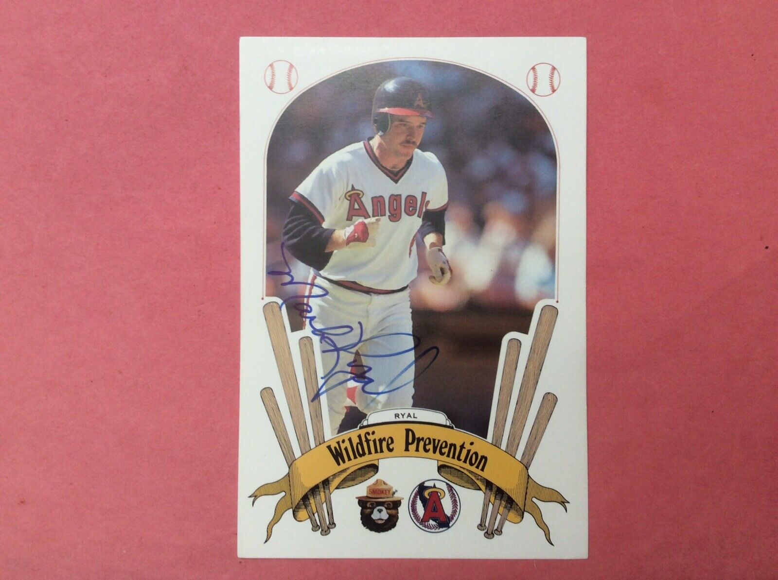 1987 Wildfire Prevention Angels #14 Mark Ryal Autograph.