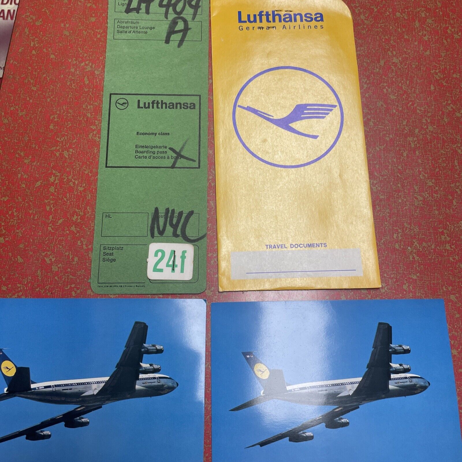 Vintage 1960s Lufthansa Postcards And Travel Items 
