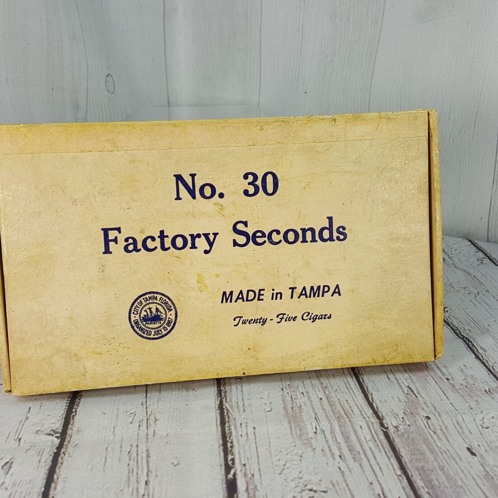Vintage Cigar Box No 30 Factory Seconds Made in Tampa Permit TP 15 - Max 4 cents