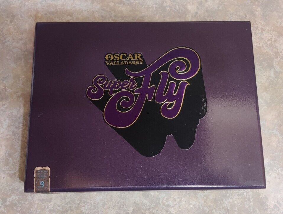 Oscar Valladares Super Fly Maduro Super Toro Purple Cigar Box 9.25 x 7.0 x 2.0