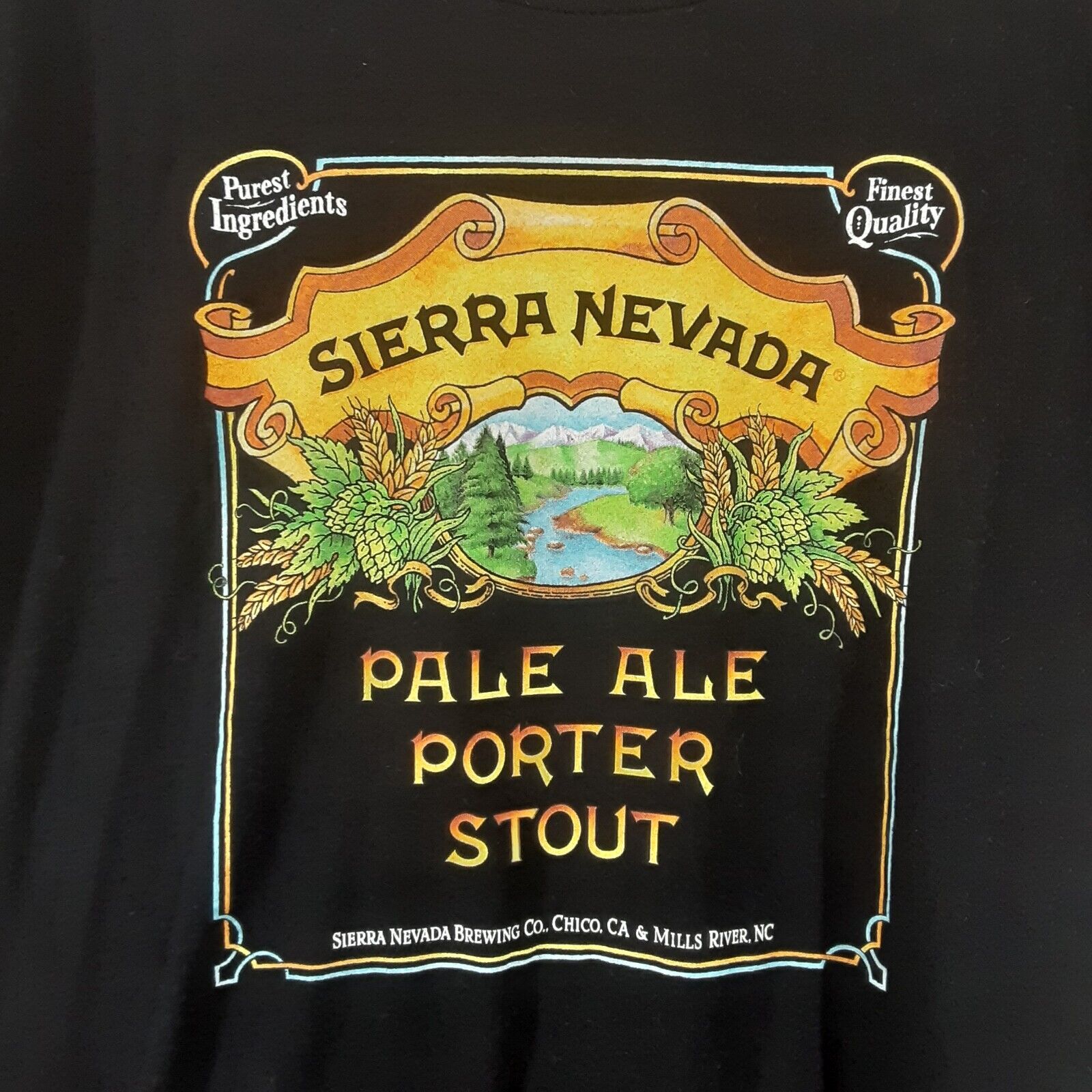 Sierra Nevada Pale Ale Porter Stout Beer T-Shirt Adult Womens Size XL Black