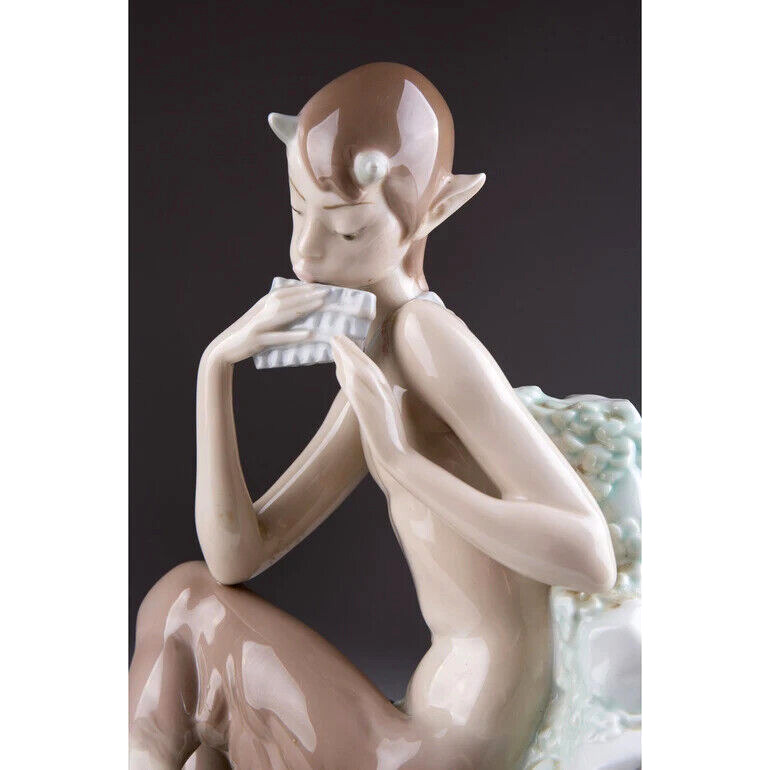 1970 Vintage Porcelain Statue Figure Satyr Lladro Spain Marked 23.5 cm