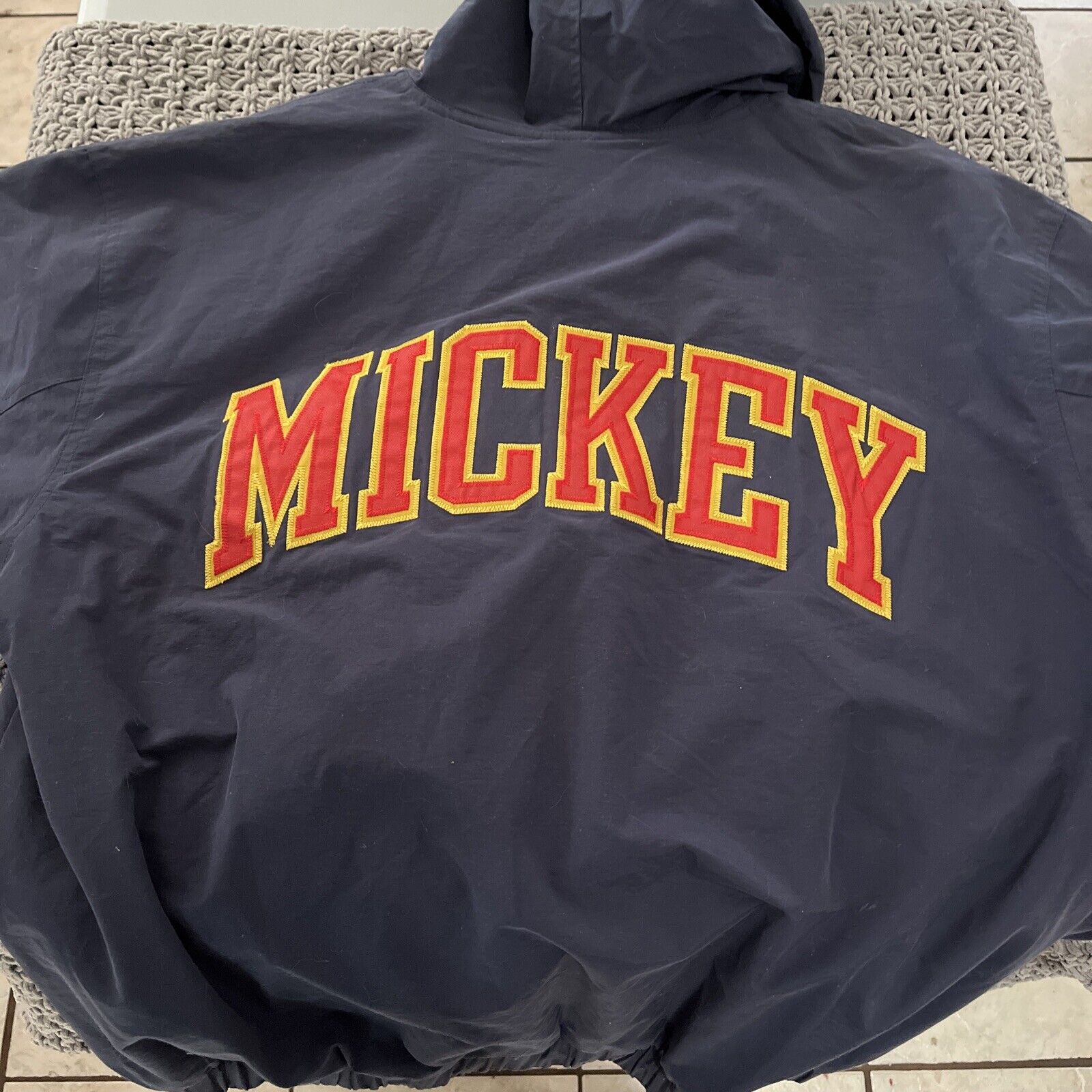Vintage Disney Store Mickey Mouse Jacket Adult L Hooded Blue With Tags Rare80s
