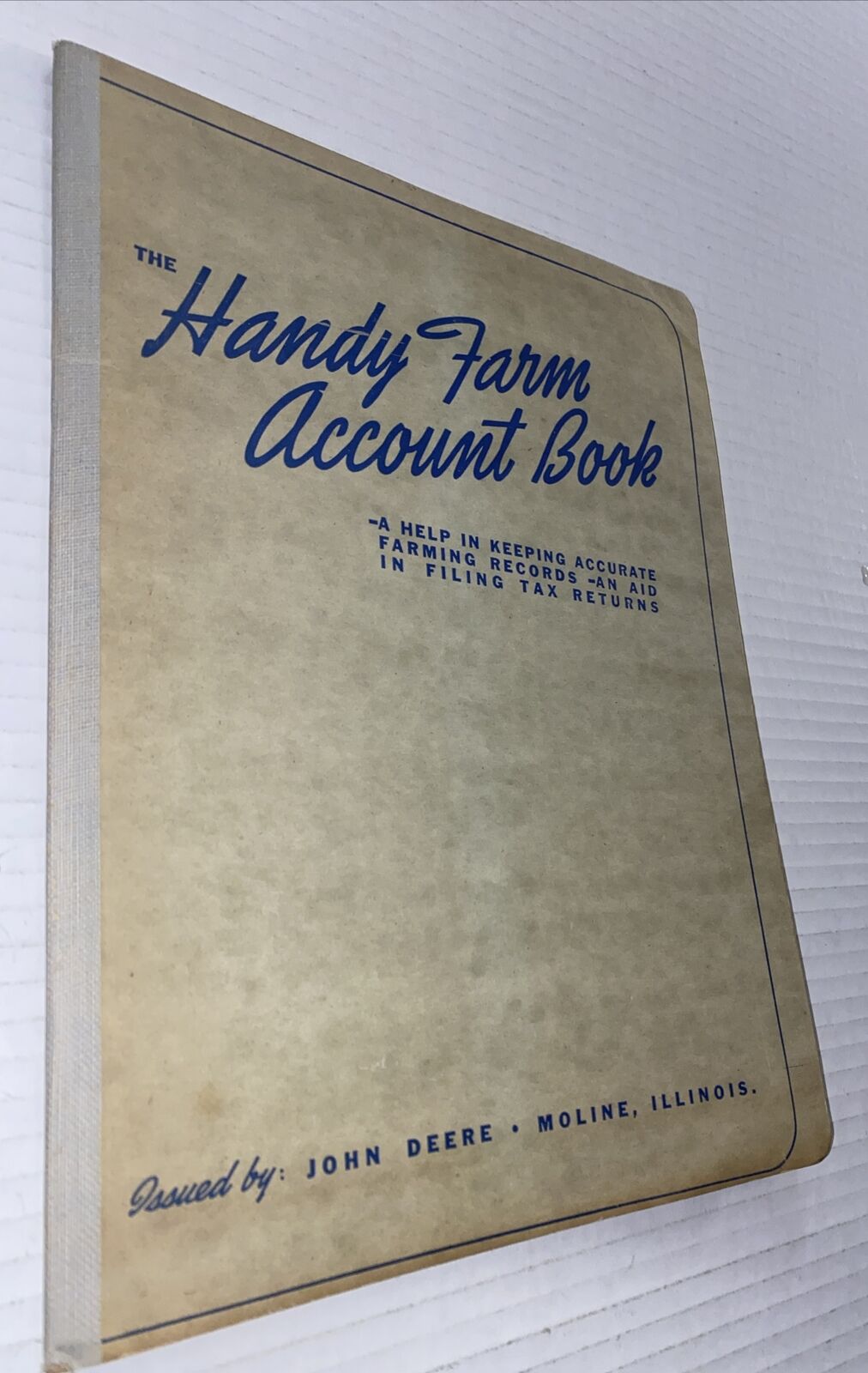 Vintage 1950s John Deere Handy Farm Account Book Ledger Equipment Moline IL