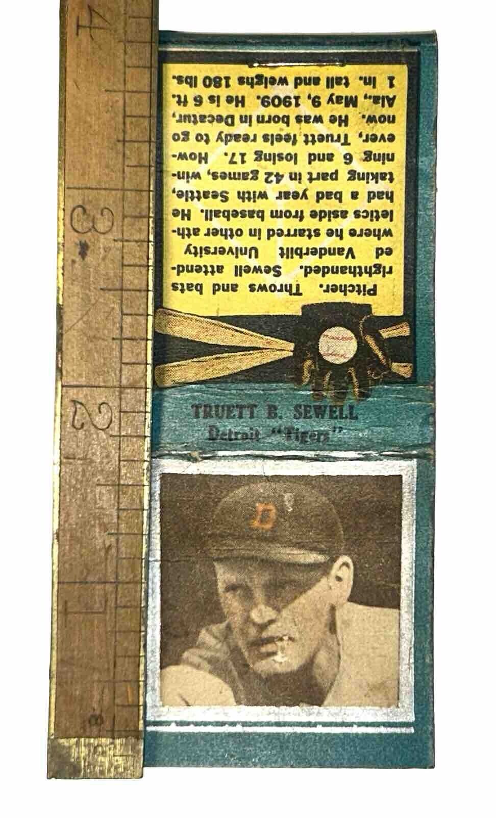 Early Detroit Tigers Baseball Player Advertising Photo Matchbook 1930s Sewell  