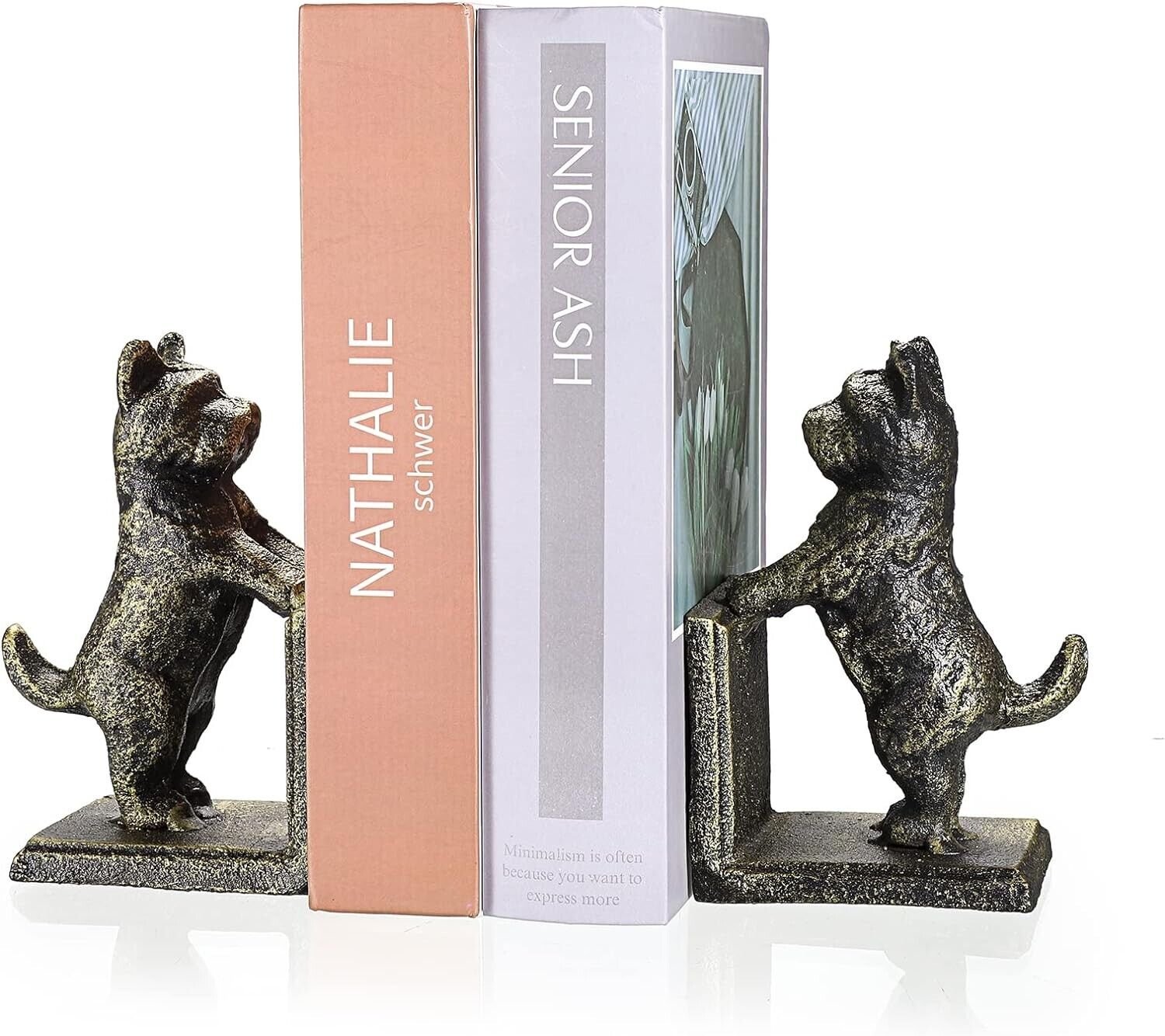 Cute Westie, Scottie or ... (when painted) Decorative Cast Iron Bookends  - New