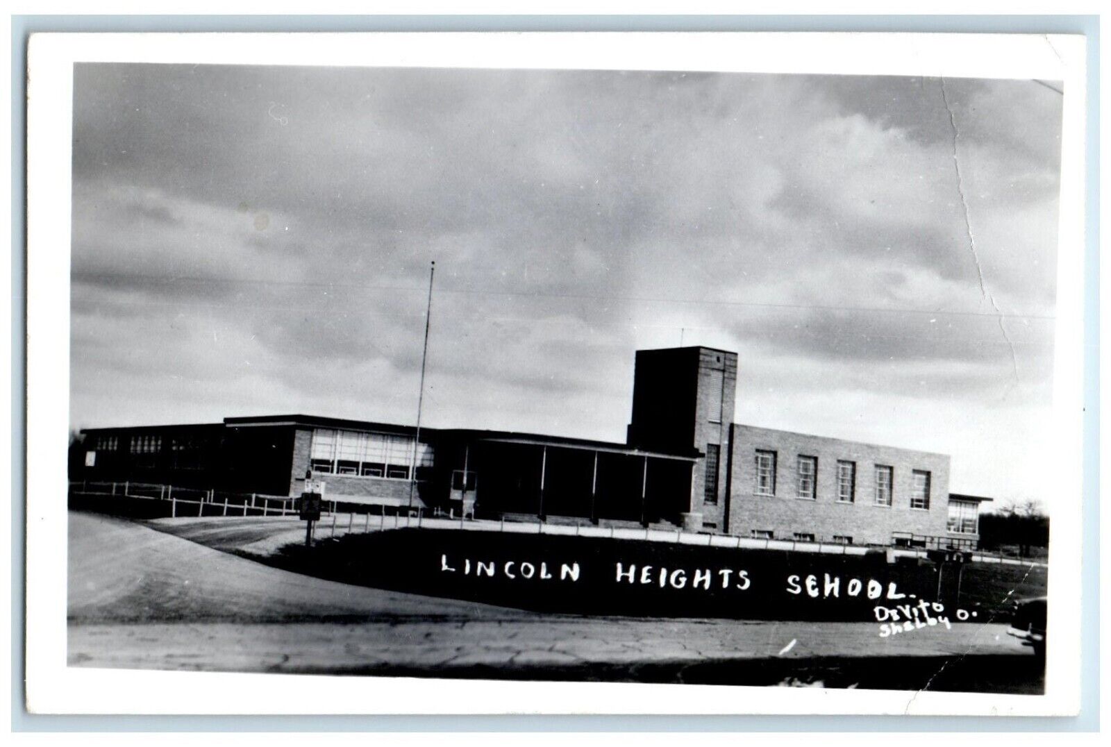 c1950's Lincoln Heights School Mansfield Ohio OH RPPC Photo Vintage Postcard