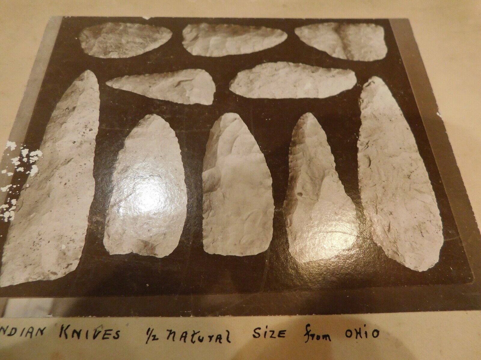 681 Indian Artifacts 4 Plates Photos Early Large Arrowheads Williamsport Penn