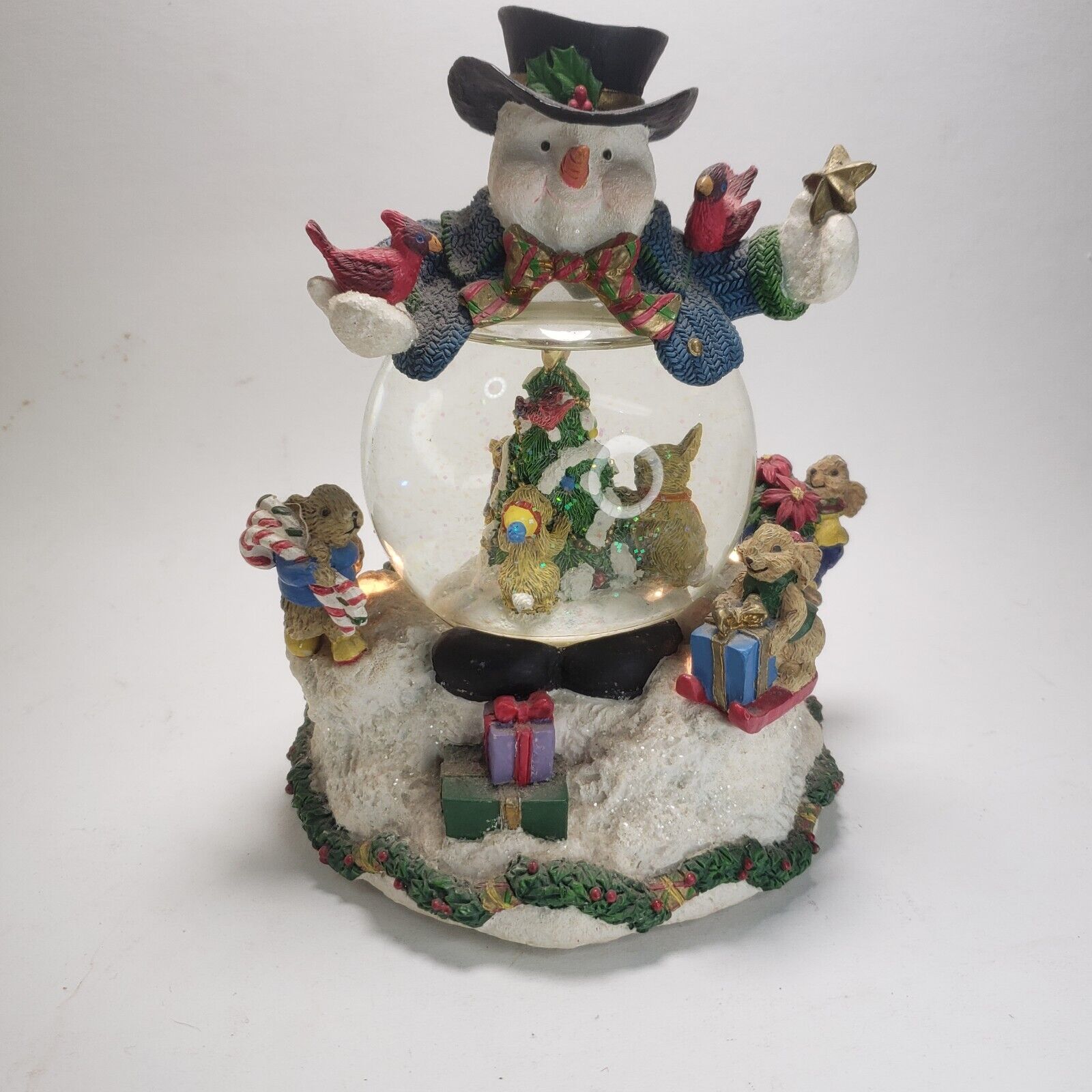 Vintage Avon Gift Collection Snowman Musical Light-Up Snow Globe