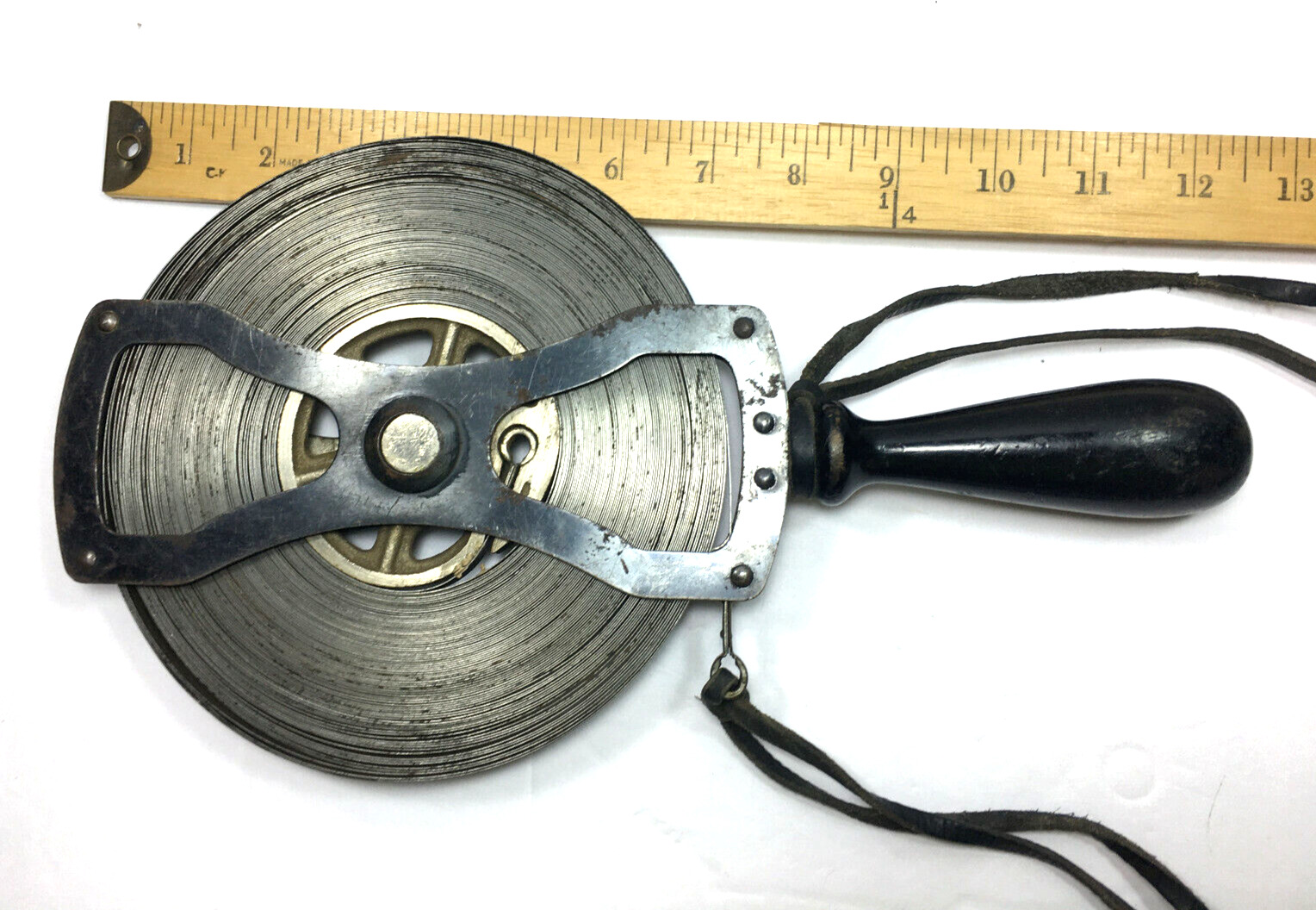 Antique Measureing Spool DIETZGEN Survey Tape Measure 100ft  Industrial Salvage
