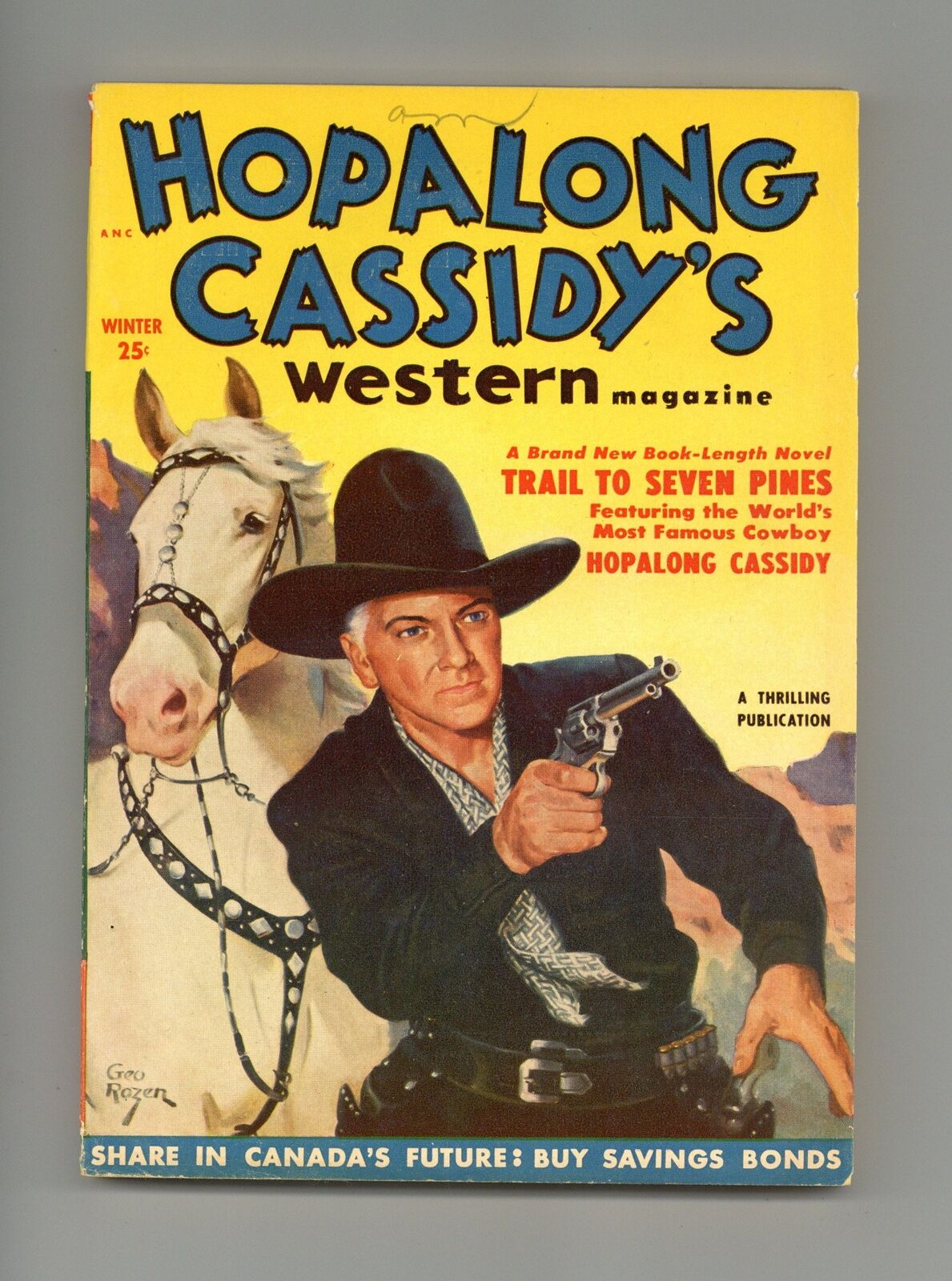 Hopalong Cassidy\'s Western Magazine Pulp Dec 1951 Vol. 1 #2 FN