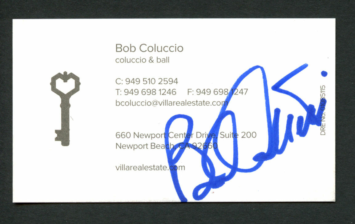 Bob Coluccio signed autograph Coluccio & Ball Real Estate Business Card BC339