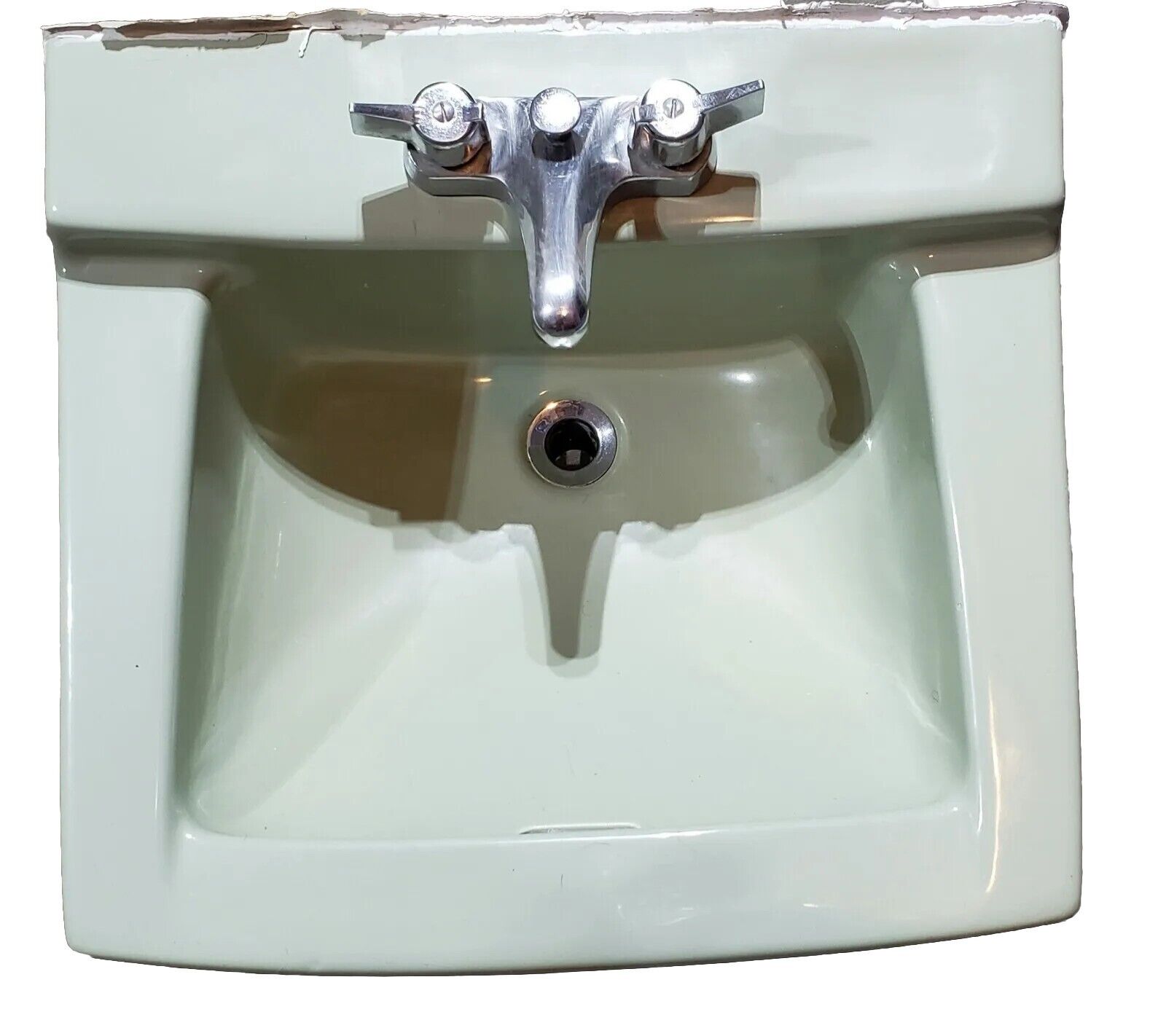 Vintage American Standard \'Mint Green\' Bathroom Sink 1960s w/faucet fixtures