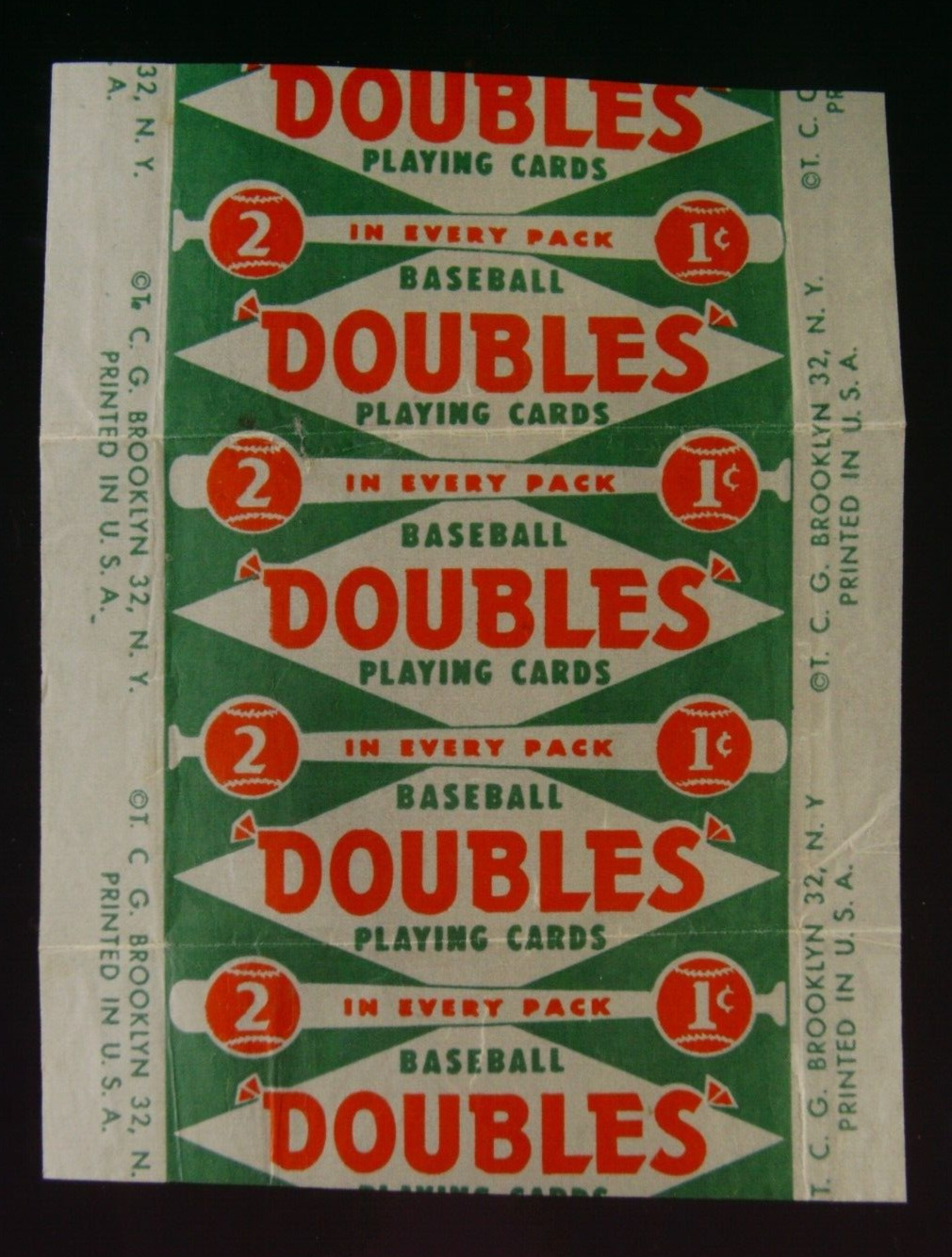1951 Topps Baseball Wax Pack Wrapper 1 Cent