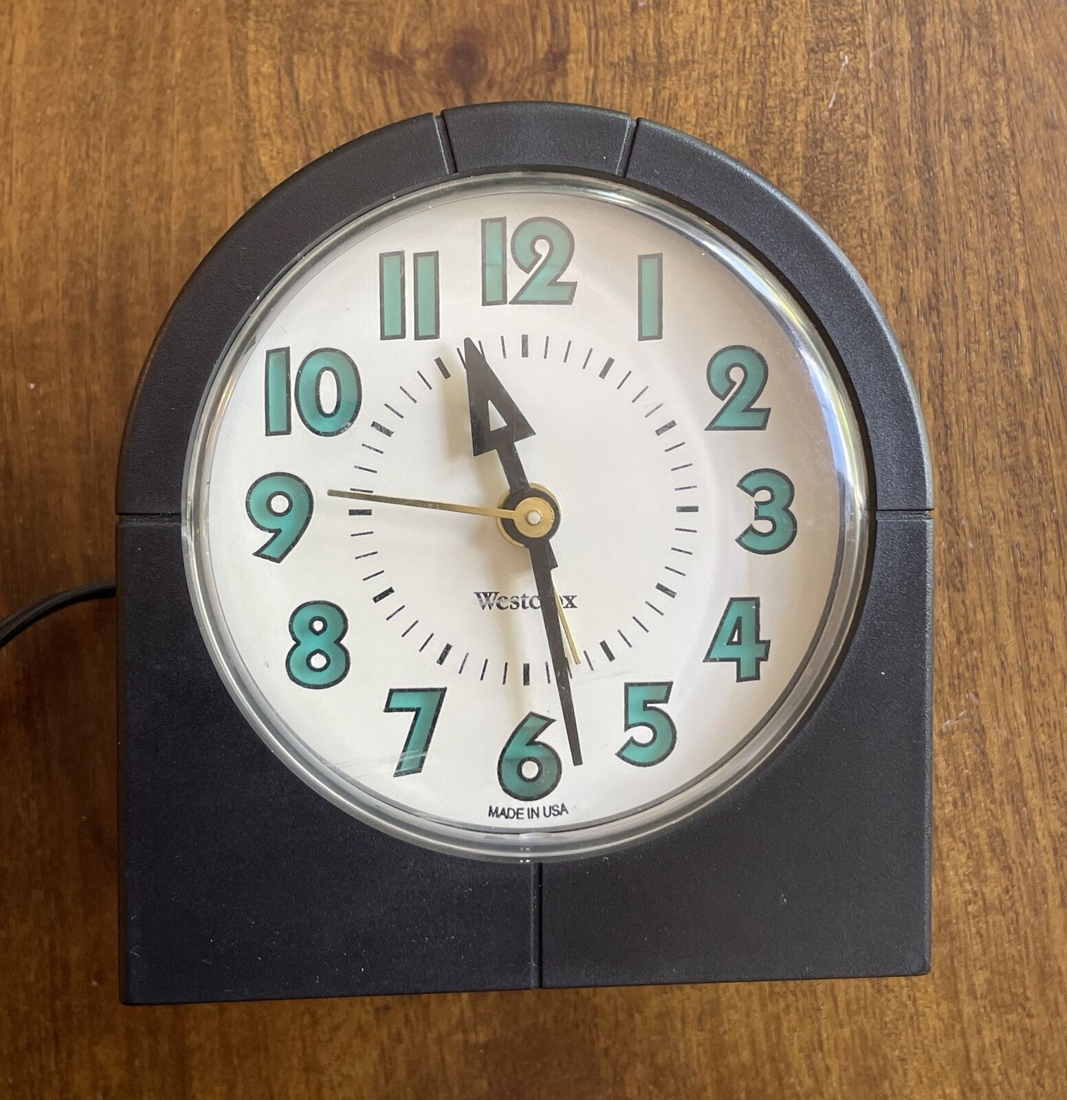 Vintage MCM Westclox USA Alarm Clock Electric Teal Numbers Model 22470 Working