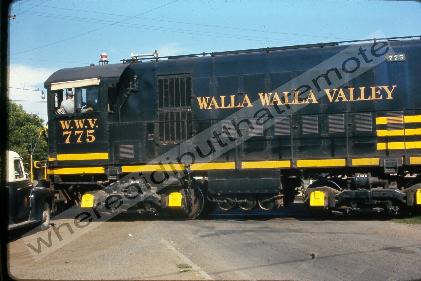 Orig. Slide Walla Walla Valley RR WWV 775 Alco HH660 Walla Walla WA 6-1967