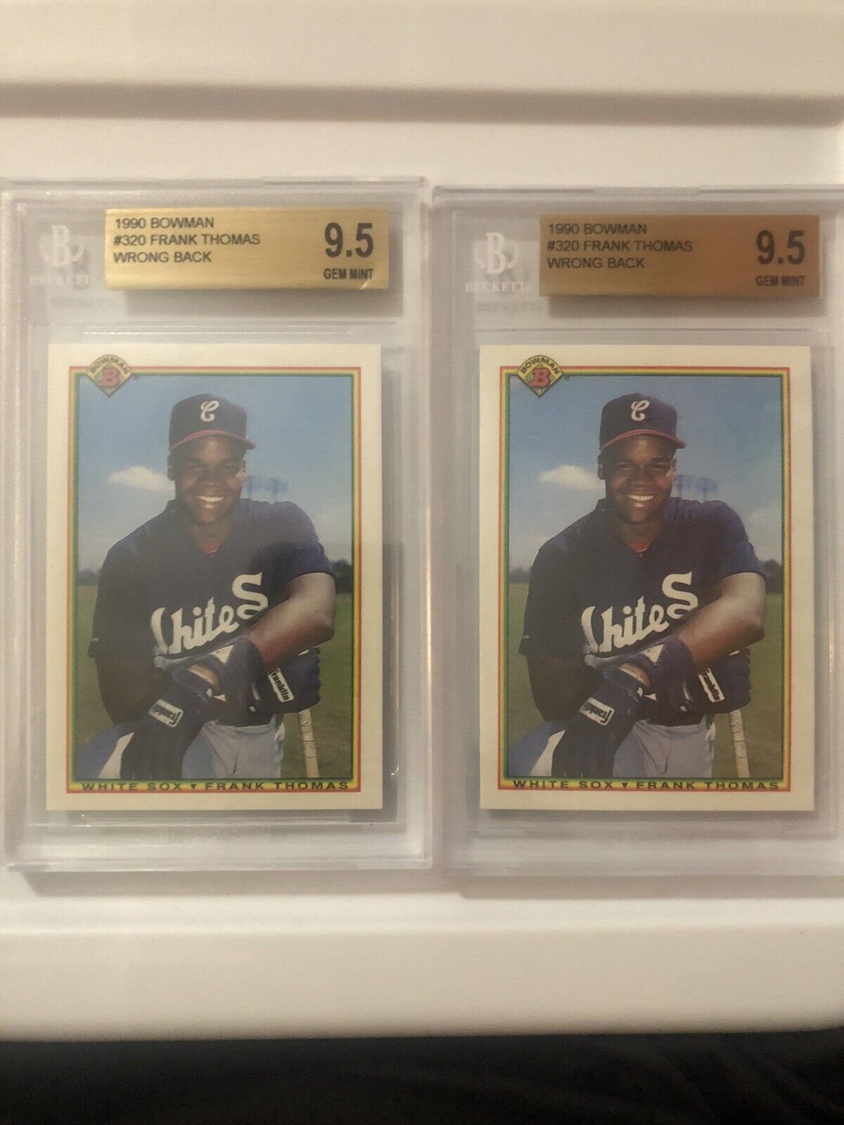 TWO-1990 Bowman Frank Thomas RC -Wrong Back ERROR -Graded BGS 9.5 -Only 2 Exist