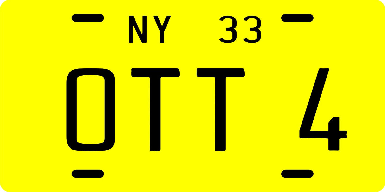 Mel Ott New York baseball Giants metal 1933 NY License Plate 